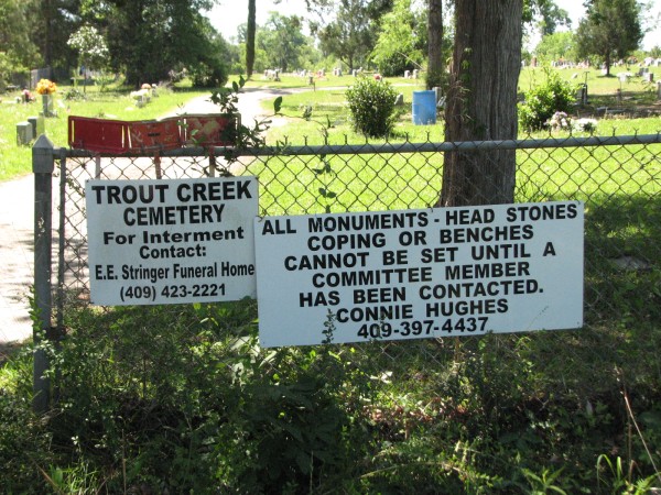 Trout Creek Cemetery entrance