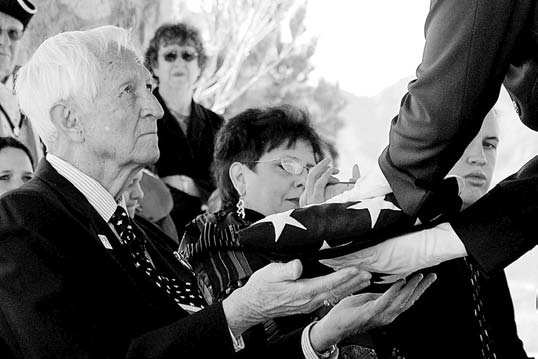 William Lucky receives flag